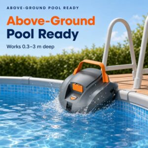 ST-SP1 cordless robotic pool cleaner for above-ground pool, robot returns to pool edge automatically after cleaning