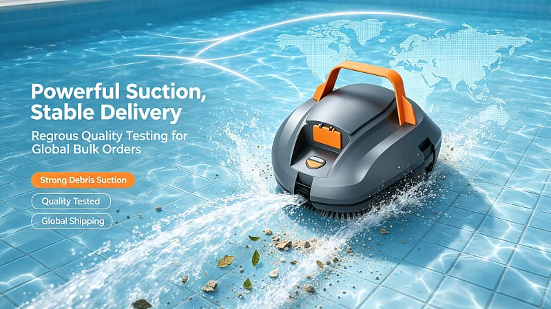 Wholesale cordless robotic pool cleaner for flat-bottom above-ground and in-ground pools
