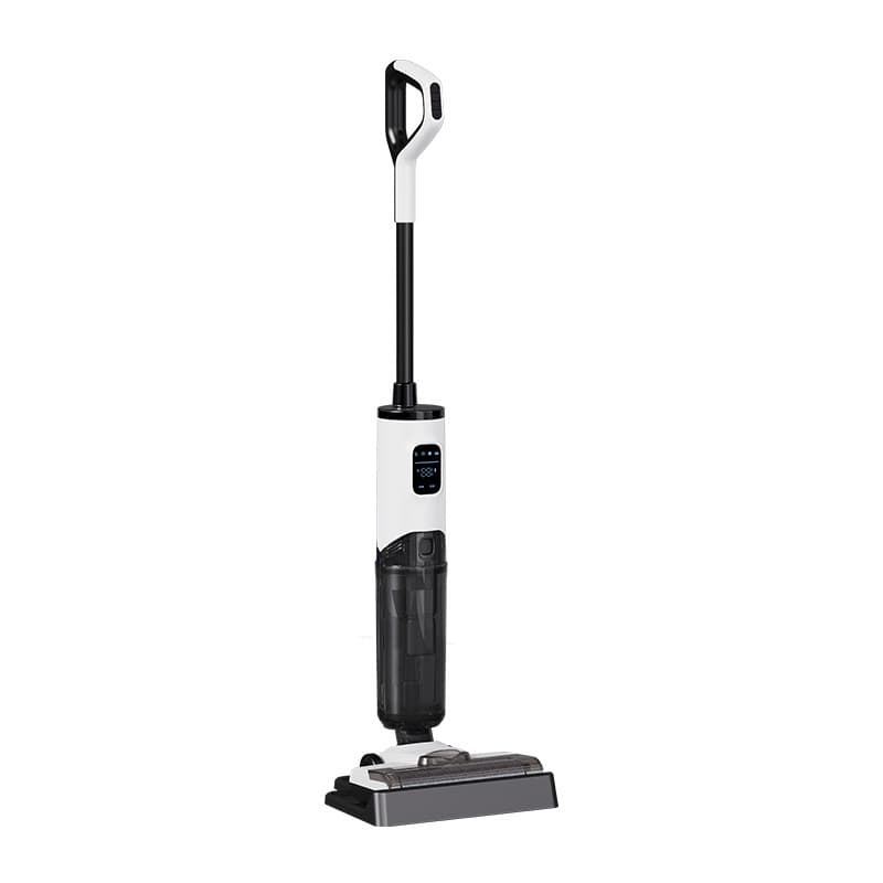 803 cordless wet dry floor washer, upright product front view on white background