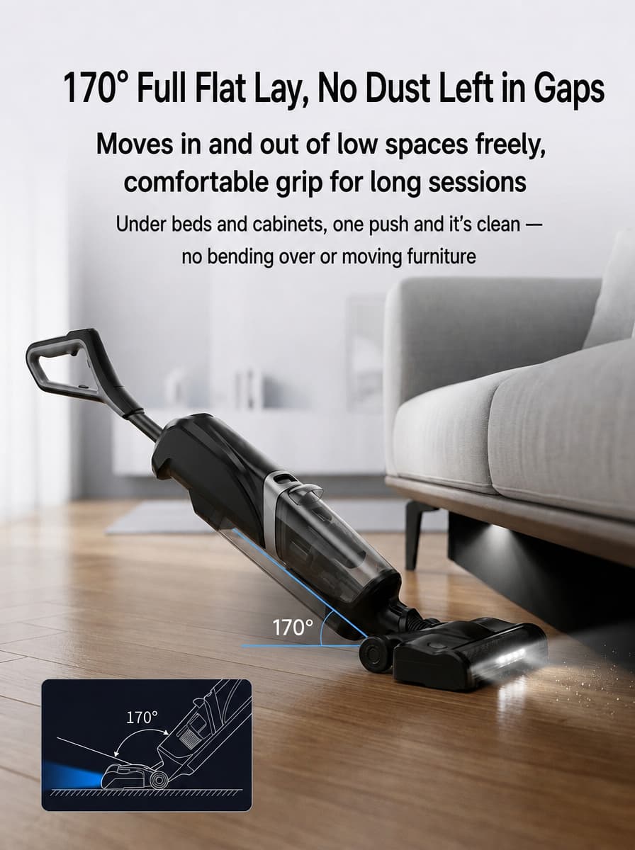 F203C 170° lay-flat floor cleaner