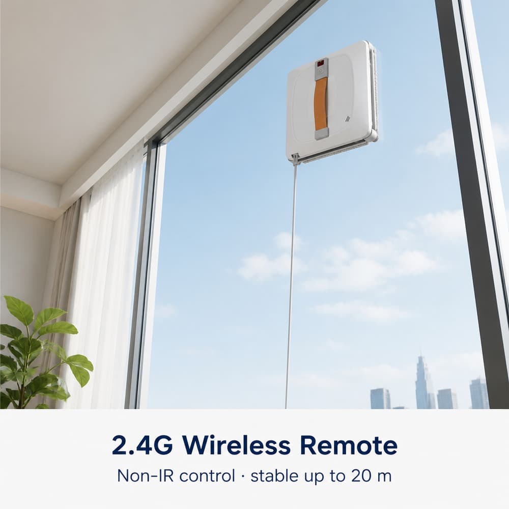 جهاز تحكم لاسلكي 2.4G يتحكم في روبوت تنظيف النوافذ على لوح مرتفع