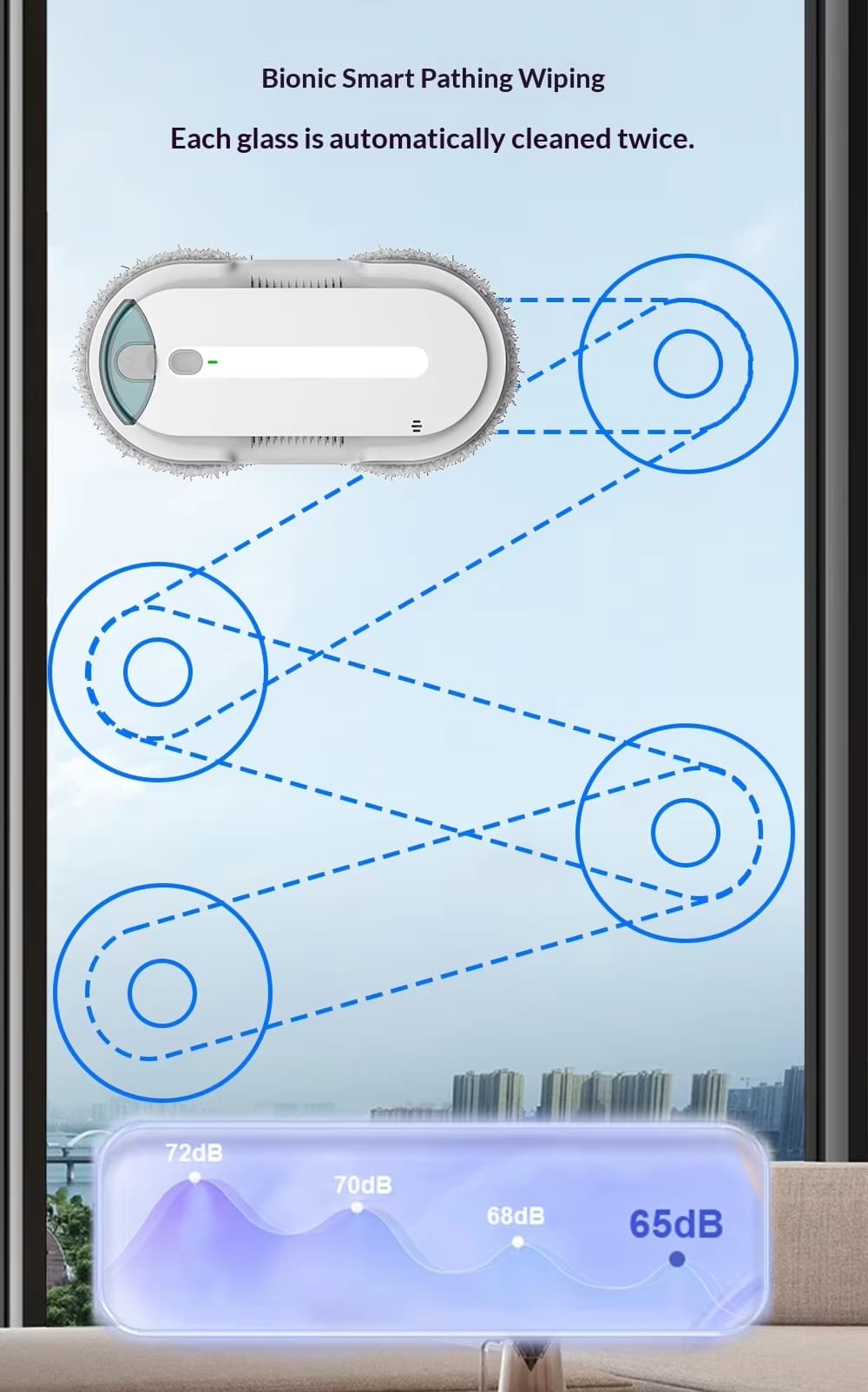 تخطيط المسار الذكي المستوحى من الطبيعة في روبوت تنظيف الزجاج ST-X1 مع تنظيف كل لوح مرتين وضجيج 65 ديسيبل